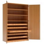 Papierschrank, 180 cm hoch, 120x60 cm (B/T),  4 Züge, 3 Fächer, 